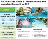Aquaboulevard : 99 euros l’abonnement illimité 1 an adulte / 69 euros pour enfant .. faire vite