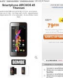Smartphone Archos 45 dual core 4.5 pouces à 83 euros livraison incluse
