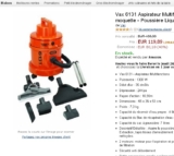 90 euros port inclus l&rsquo;aspirateur – Shampouineur vax 6131 vendu entre 120 – 200 euros ailleurs