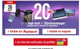 Promo Auchan high tech : 20 pourcent sur la carte de fidélité le 26 septembre