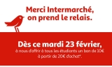 Auchan : pour les étudiants :   10€ offerts en bon d’achat pour 20€ de course !
