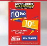 Auchan Telecom : forfait mobile illimité – 10go d’internet à 10 euros par mois/ 12 mois