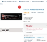 Auto radio – cd usb Pioneer à 79.9 euros mais 100% remboursé en bons d&rsquo;achats