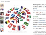 Pas chère ! 5.99€ la Banderole de 32 drapeaux de la coupe du monde de football en Russie