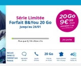 Bonne affaire forfait mobile : b and you illimité 20go à 9.99 euros par mois en serie limitée .. jusqu’au  24 janvier