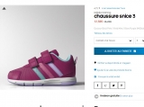 Baskets adidas enfants pas cheres à 12.5 euros port inclus