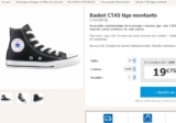 baskets converse enfants montantes pas cheres à 20.75 euros port inclus