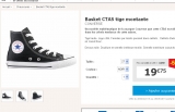 Bon prix baskets converse montantes pour enfants à 19.75 euros