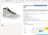 Bon prix baskets montantes cuir nike pour enfants à 24.9 euros