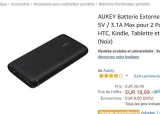 Bon prix batterie externe Aukey 20000mah à 18.99€