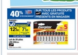 Bon plan piles : 7.5 euros les 20 piles energizer ultra plus AA
