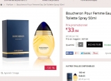 Bon plan parfum : boucheron femmes 50ml à moins de 34 euros port inclus