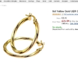 33 euros port inclus les boucles d&rsquo;oreilles en or (9 carats – 375/1000 )