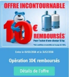 Bon plan butagaz avec une ODR de  10€ sur une charge de gaz