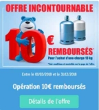 Bon plan butagaz avec une ODR de  10€ sur une charge de gaz