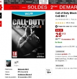 Jeu call of duty black ops2 pour wii u à 25 euros / 31 euros pour ps3