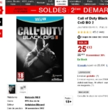 Jeu call of duty black ops2 pour wii u à 25 euros / 31 euros pour ps3