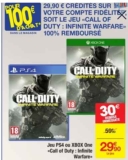 Jeux videos:  Call of duty infinite warfare 100% remboursé chez carrefour