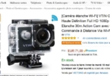 Bonne affaire : caméra action wifi avec écran à moins de 61  euros (exclu)