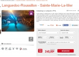 155 euros le séjour en avril , mai , juin, septembre dans un camping aux Saintes Marie de la Mer