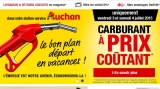 Carburants à prix coutants chez auchan les 3 et 4 juillet