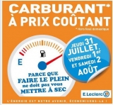 Carburants à prix coutant chez leclerc du 31 juillet au 2 aout 2014
