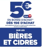 Bon plan bières chez Carrefour : 5€ offerts pour 15€ d&rsquo;achats – 27-29 juin
