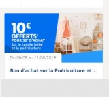 Carrefour : 10€ offerts par tranche de 30 sur la puericulture et textile bébé