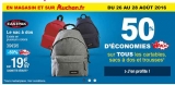 Rentrée scolaire : 50% sur la carte sur les cartables chez auchan.Fr (le 28/08 )