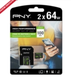 Pas cher à 90€ le lot de 20 cartes mémoire micro sd 64go PNY !