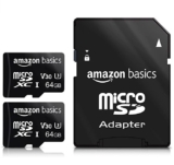 Cartes mémoires micro sd Amazon pas chères : 15.99€ les 2 de 64go , 16.99€ la 128go