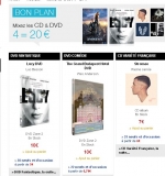 Bon plan dvd , cd : 4 pour 20 euros