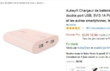 Bon plan chargeur autonome 10000mah aukey à 12.99 euros