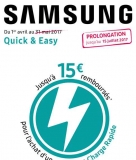 Samsung : 15€ de remboursés pour l&rsquo;achat d&rsquo;un chargeur … produit gratuit !!!