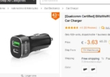 Pas cher : 3.63€ le chargeur usb allume cigare ( usb + type c)