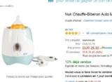 Bon plan puericulture : chauffe biberon nuk 12V et 220V à 25.5 euros