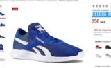 Bonne affaire chaussures running reebok pour hommes à 20€ port inclus