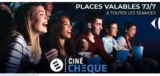 Réduction cinéma avec des places Cinechèque pas chères à 6.9€