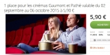 Bon plan cinéma : 5.9 euros le billet pour y aller du 2 septembre au 6 octobre 2015