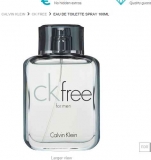 Bon plan Eau de toilette CK FREE CALVIN KLEIN 100ml pas chère à  21.9€ !