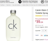 Super prix eau de toilette CK ONE 200ml à moins de 29 euros