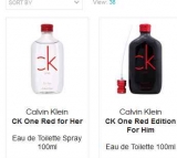 Bon plan parfums : CK ONE RED HIM et HER 100ml à moins de 28€ port inclus