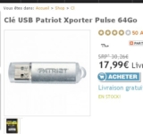 Clé usb 64go pas chère ! 17.99 euros seulement ..toujours dispo