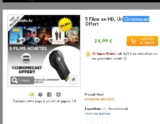 Super affaire : 25 euros la clé chromecast + 5 films