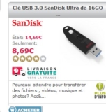 Des bons prix pour des clés usb3 : 8.69 euros la clé 16go port inclus , 12.99 la clé 32go