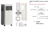 Climatiseur mobile 7000btu Shinco pas cher à 119€ ! avec accessoires