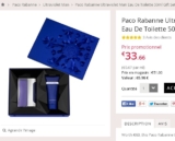 Bonne affaire eau de toilette:  coffret paco rabanne ultra violet 50ml à 30 euros livraison incluse