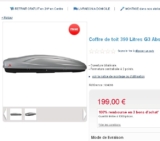 Coffre de toit 390 litres à 199 euros mais remboursé en bons d&rsquo;achats … (1000 exemplaires dispo)