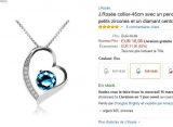 Offre bijoux : Collier en argent avec pendentif en coeur et crystal à 13 euros (exclu)