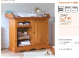 Commode table à langer à moins de 110 euros port inclu